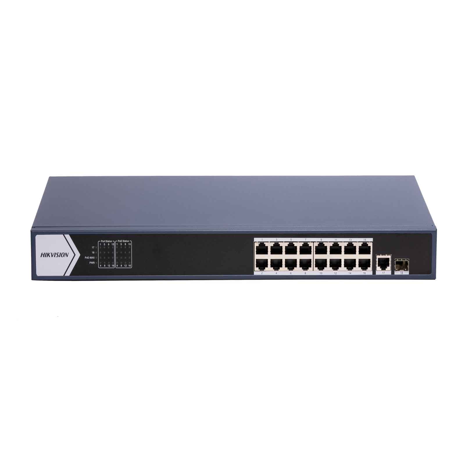SWITCH 16 PUERTOS POE MAS 1 Hikvision