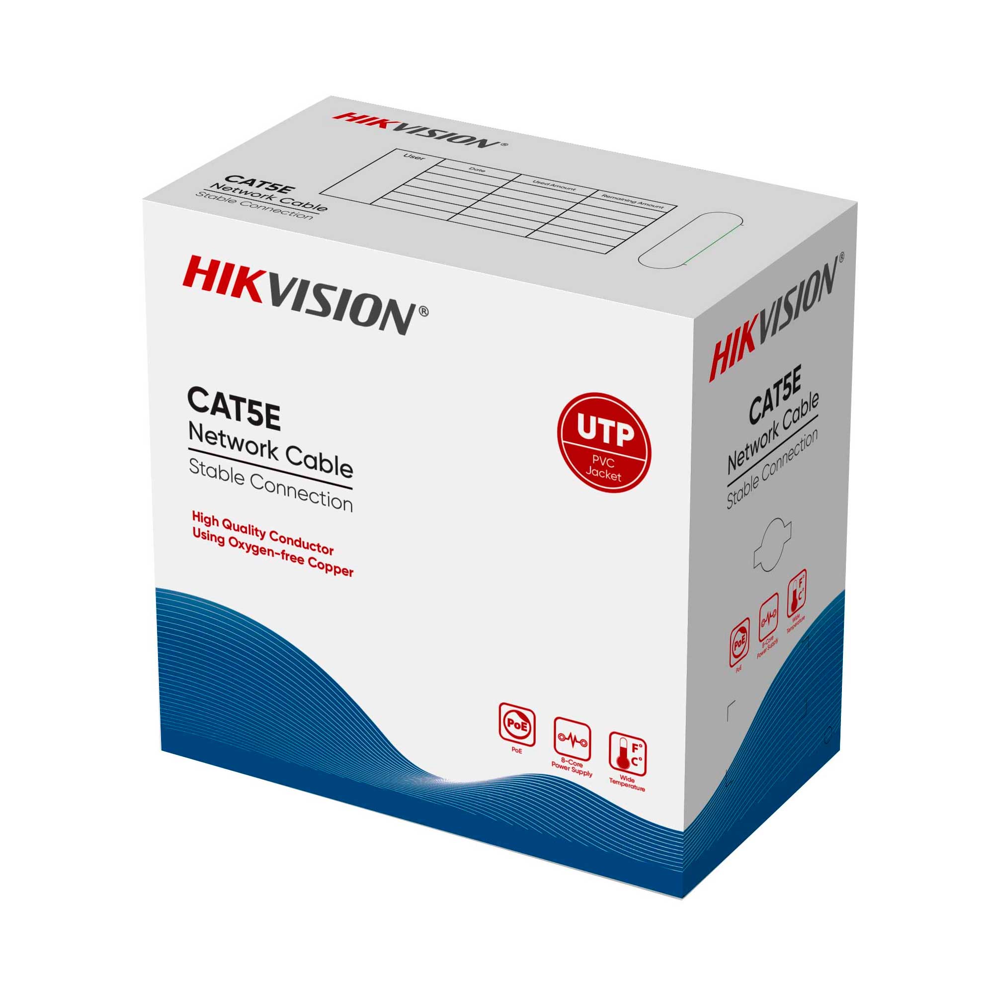 CABLE UTP HIKVISION - CAT5E - INTERIOR (100% COBRE) Hikvision
