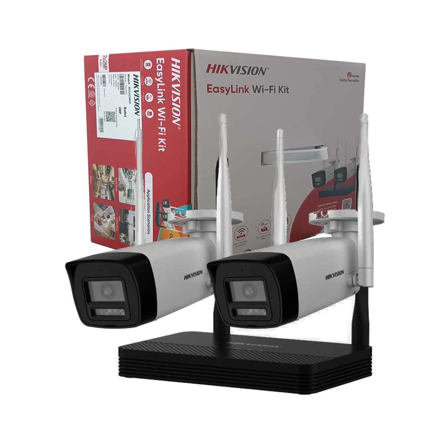 KIT NVS EASYLINK WIFI H.265 4 CANALES (2MPX) Hikvision