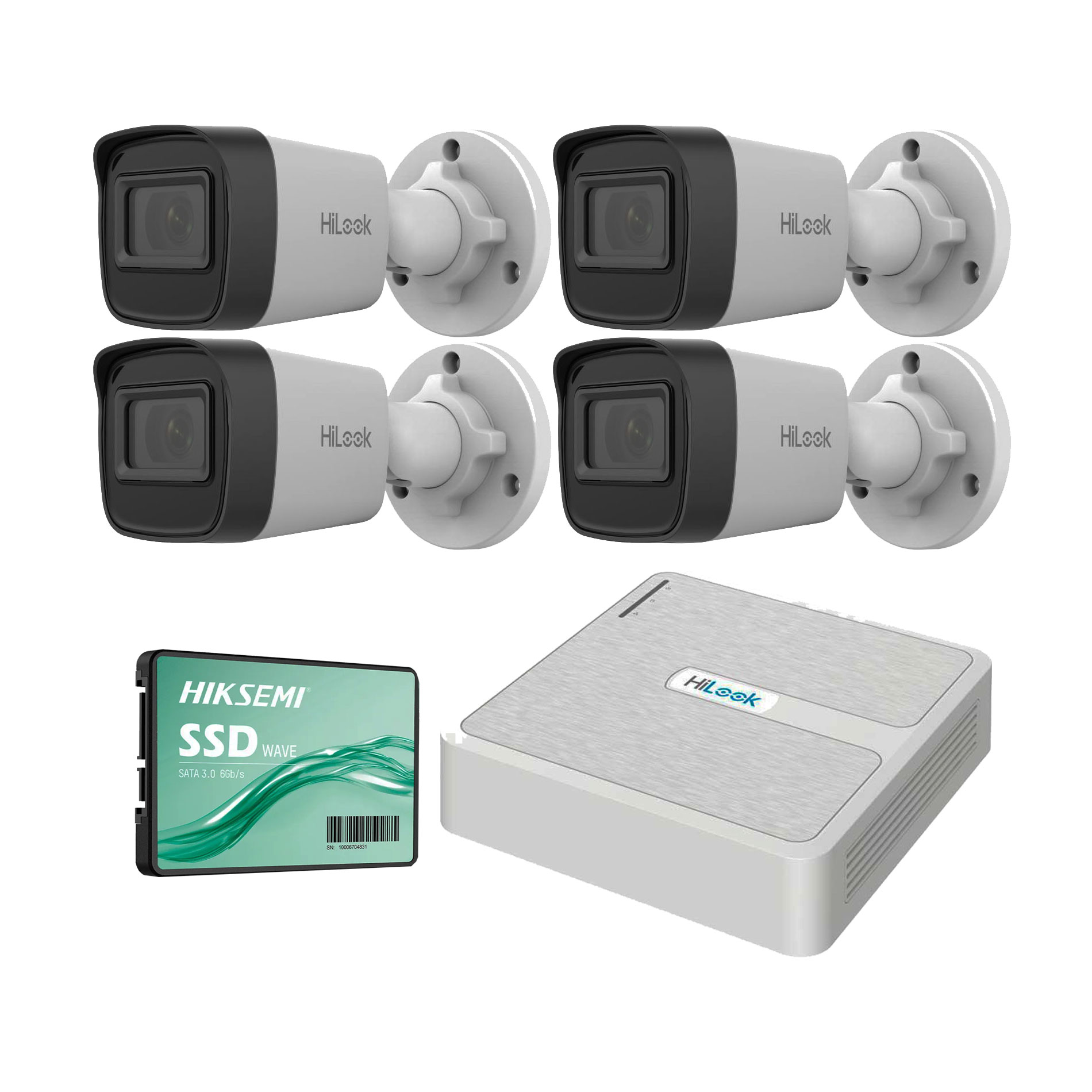 PACK HILOOK IP NVR 4CH + 4 CAMARAS (2MPX) Hilook