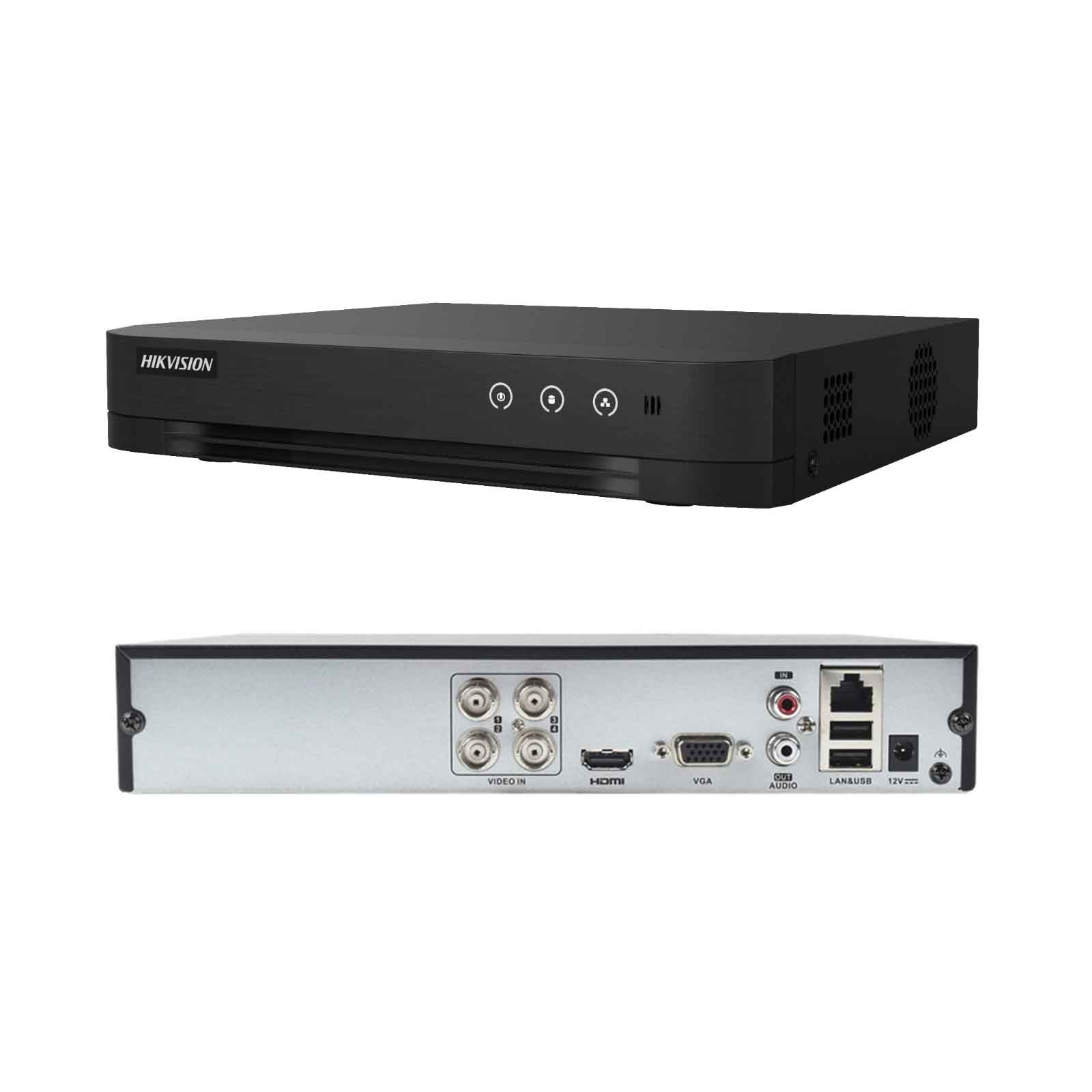 DVR TURBO 4 CANALES + 1 IP (2mpx) Hikvision