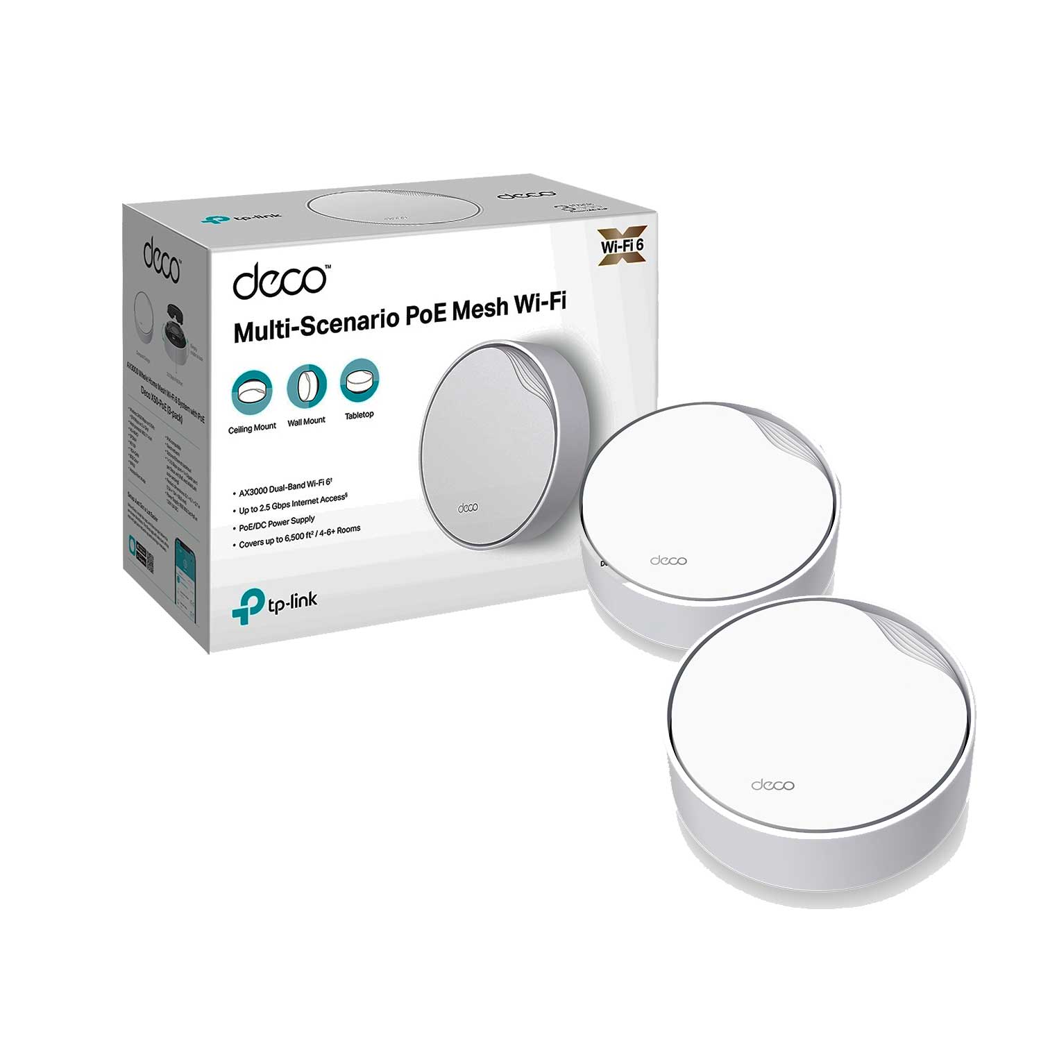 SISTEMA WIFI X 2 MALLA/MESH AX 3000 POE Tplink