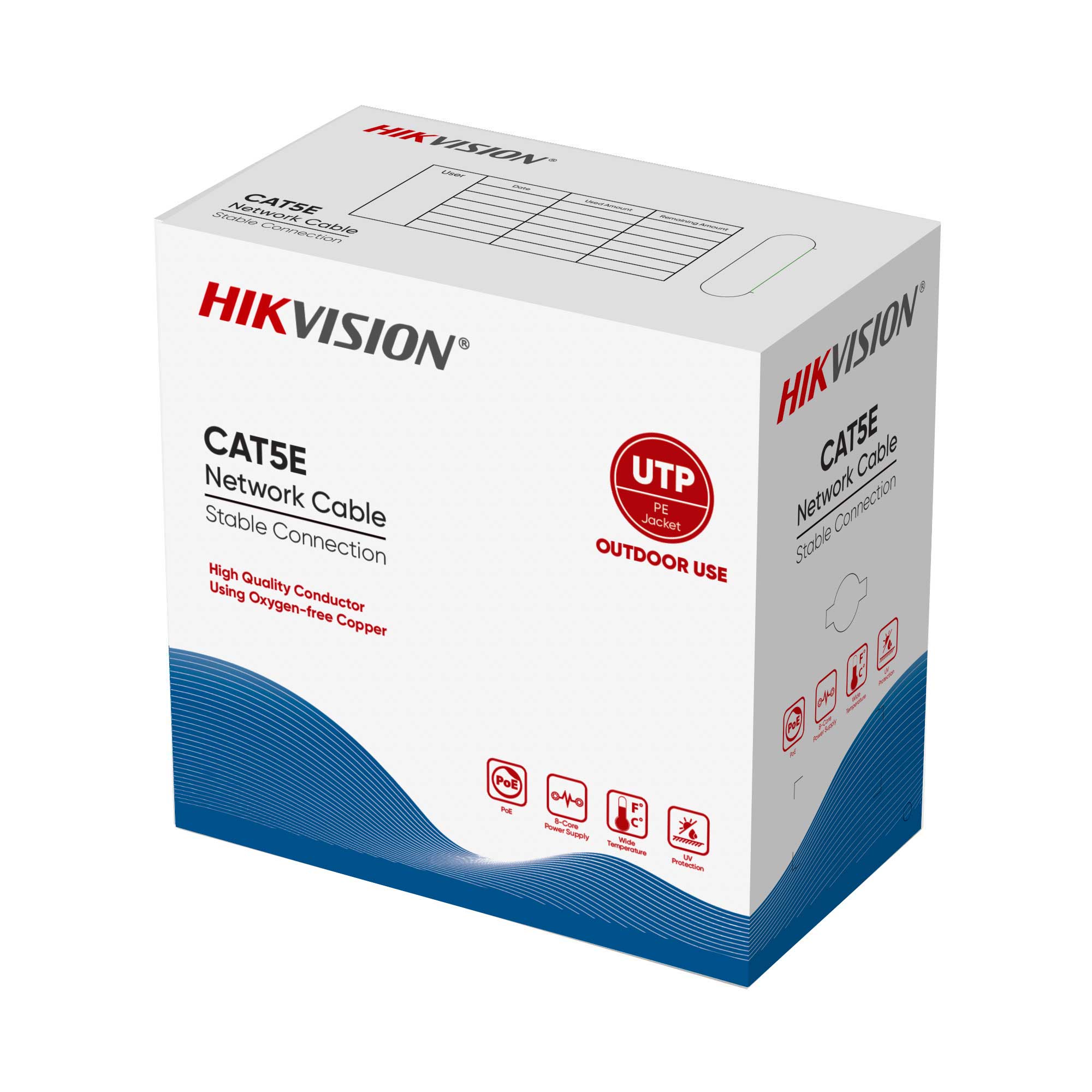 CABLE UTP HIKVISION - CAT5E - EXTERIOR (100% COBRE) Hikvision