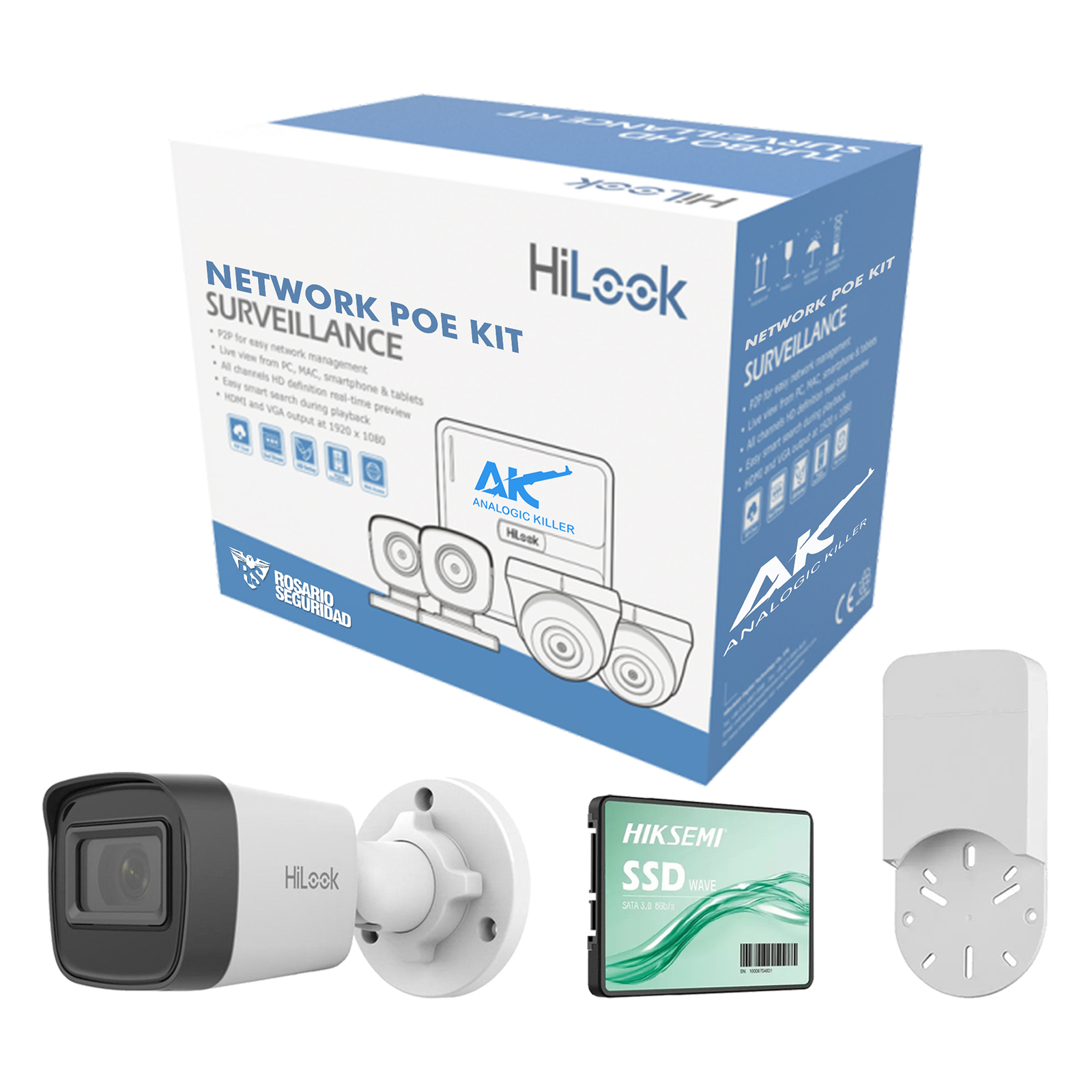PACK HILOOK NVR IP POE 8CH + 6 CAMARAS (2MPX) Hilook
