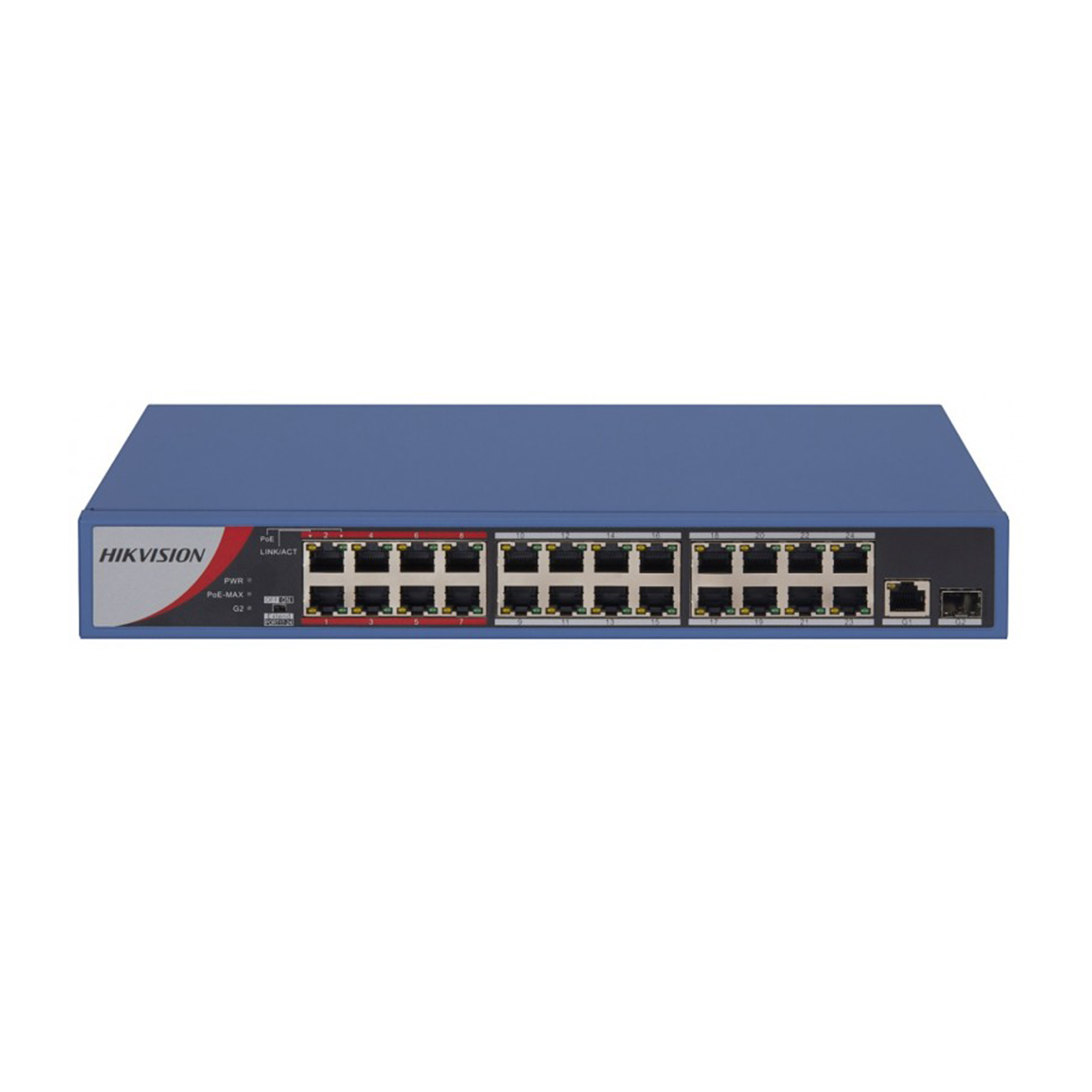 SWITCH 24 PUERTOS POE MAS 2 ADMINISTRABLE Hikvision