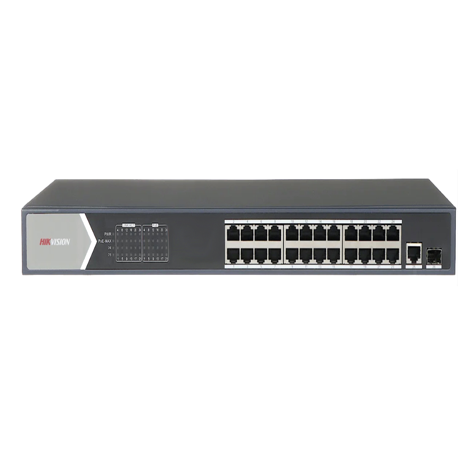 SWITCH 24PUERTOS POE MAS 2 ADMINISTRABLE Hikvision