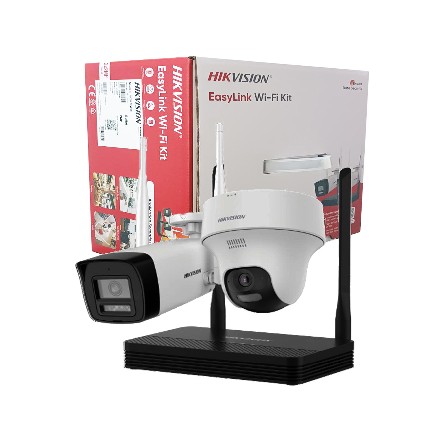 KIT NVS EASYLINK WIFI H.265 4 CANALES (2MPX) Hikvision