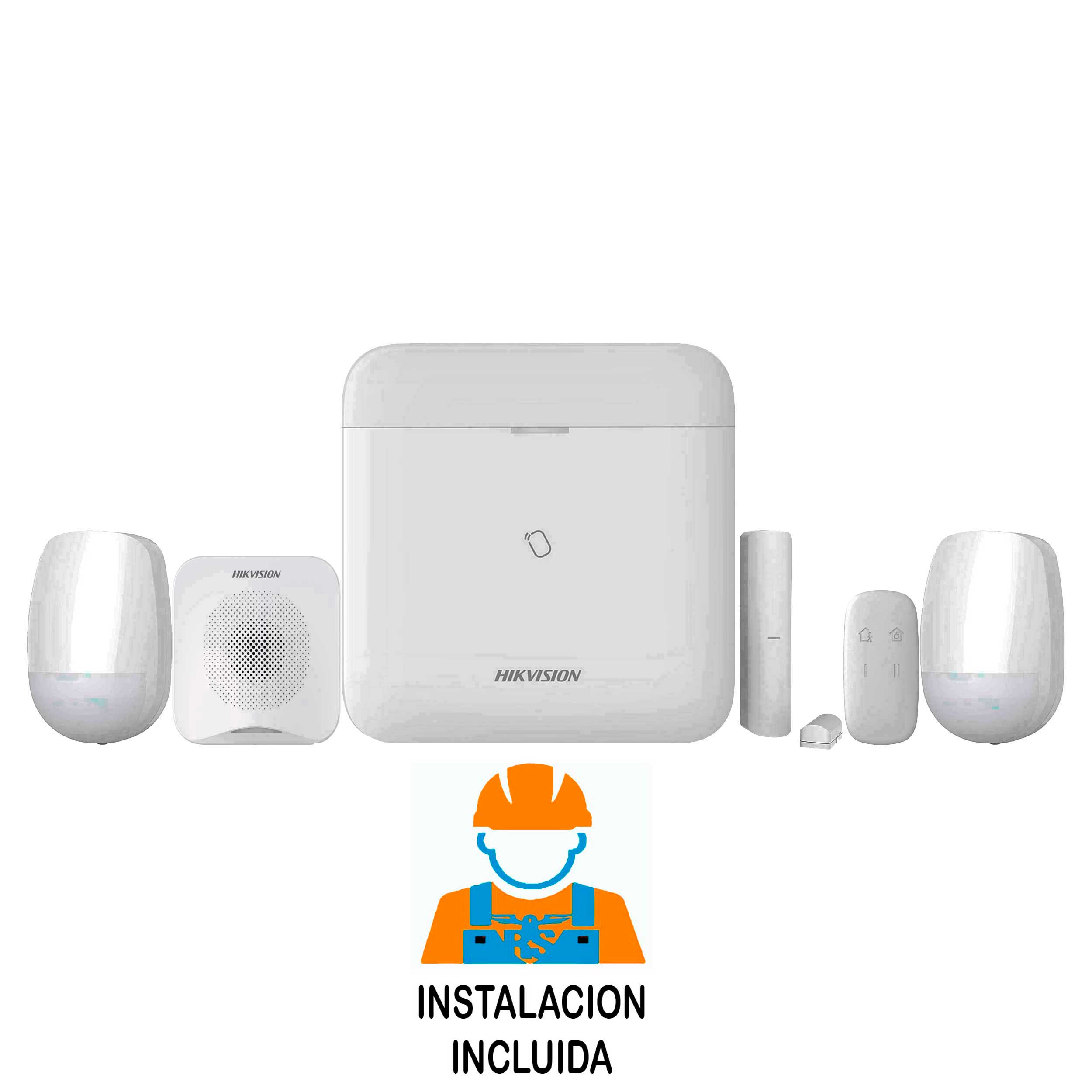 PACK ALARMA LAN/WI-FI/4G 48 ZONAS CON PIR Y SIRENA Hikvision