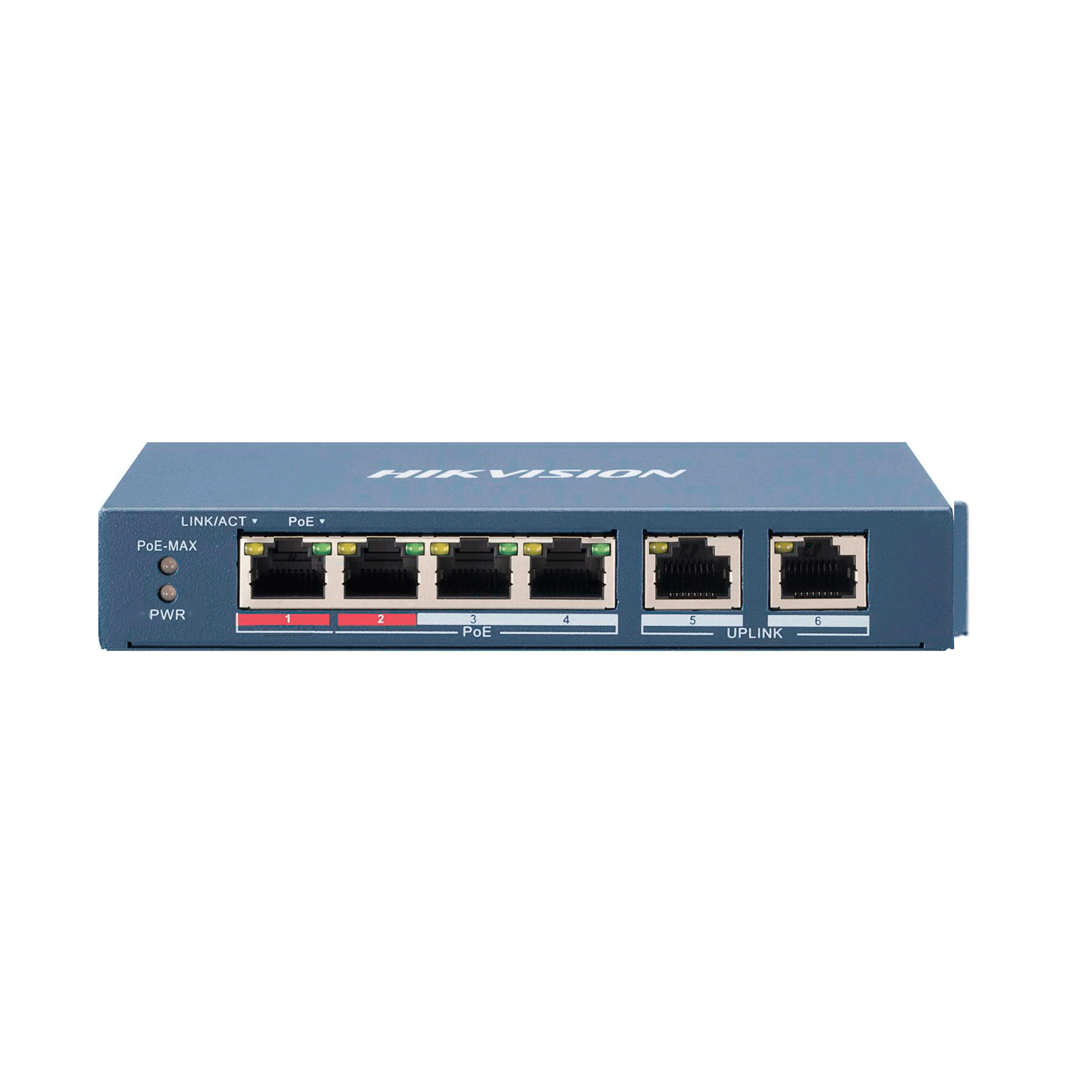 SWITCH 4 PUERTOS POE MAS 2 Hikvision