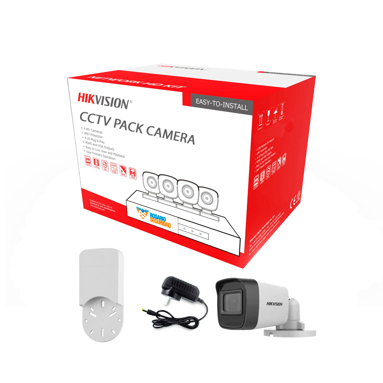 PACK HIKVISION DVR 4CH + 2 CAMARAS (2MPX) Hikvision