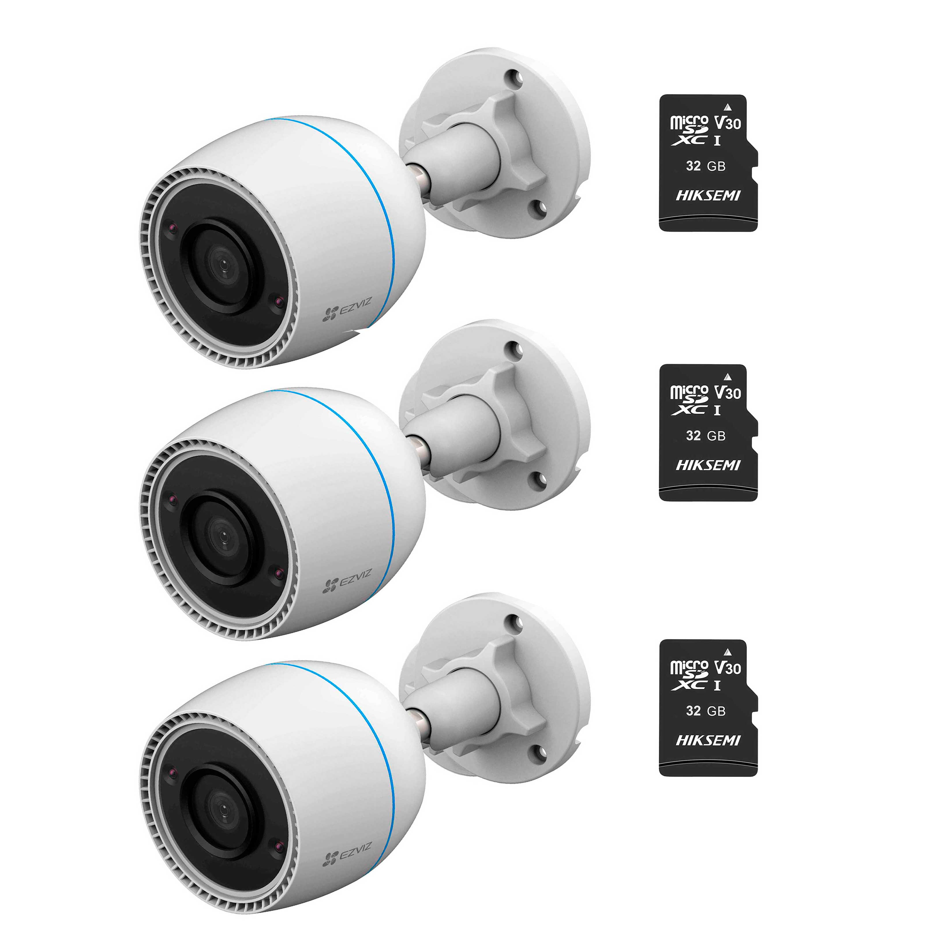 PACK EZVIZ 3 BULLET EXTERIOR + MEMORIAS EZVIZ