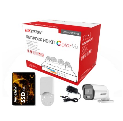 PACK HIKVISION COLORVU DVR 8CH + 4 CAMARAS COLORVU
