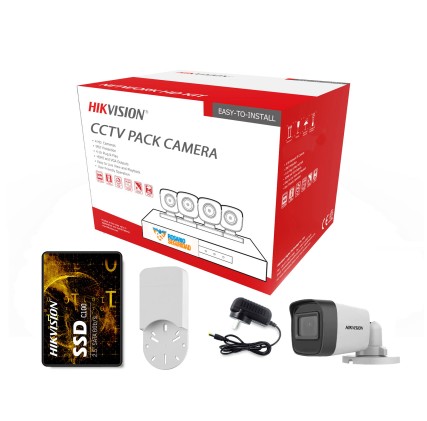 PACK HIKVISION DVR 4CH + 2 CAMARAS (2MPX) Hikvision
